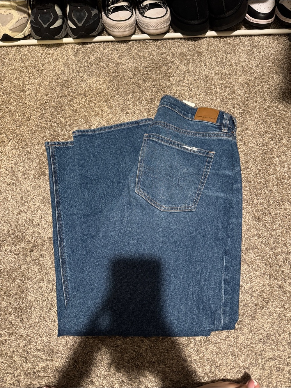 Women’s Baggy Straight Blue Denim Jeans